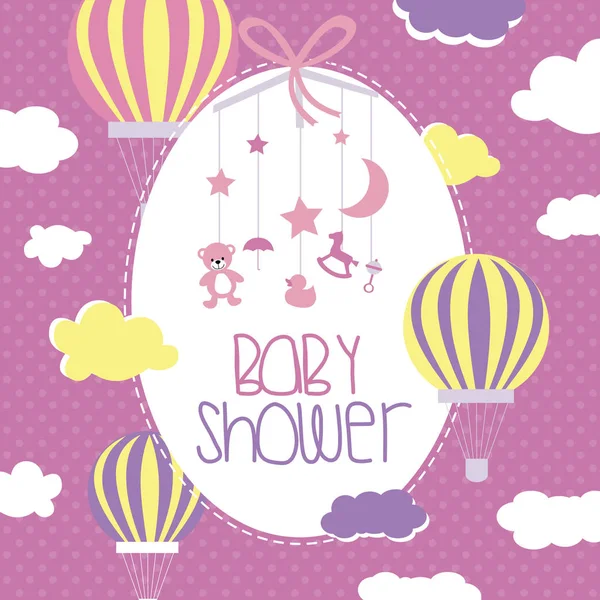 Carte de douche bébé avec — Image vectorielle