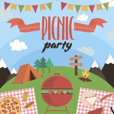 Yaz piknik parti davetiye 
