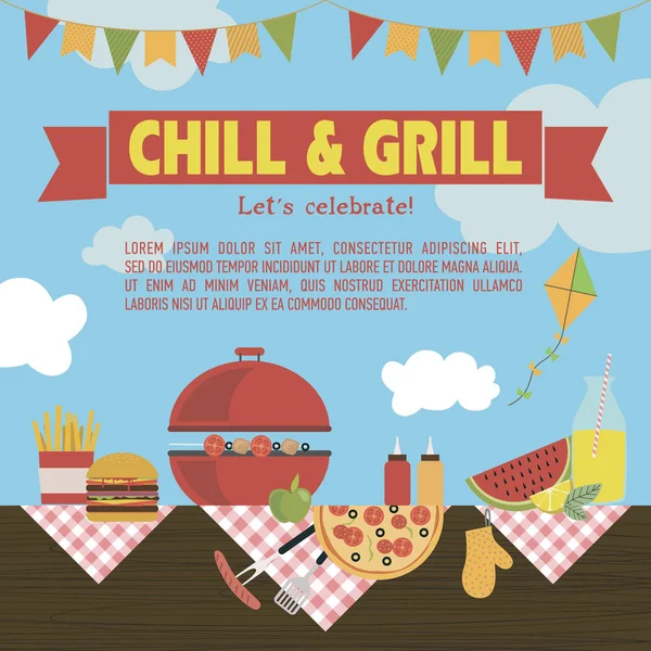 Yaz piknik parti davetiye 