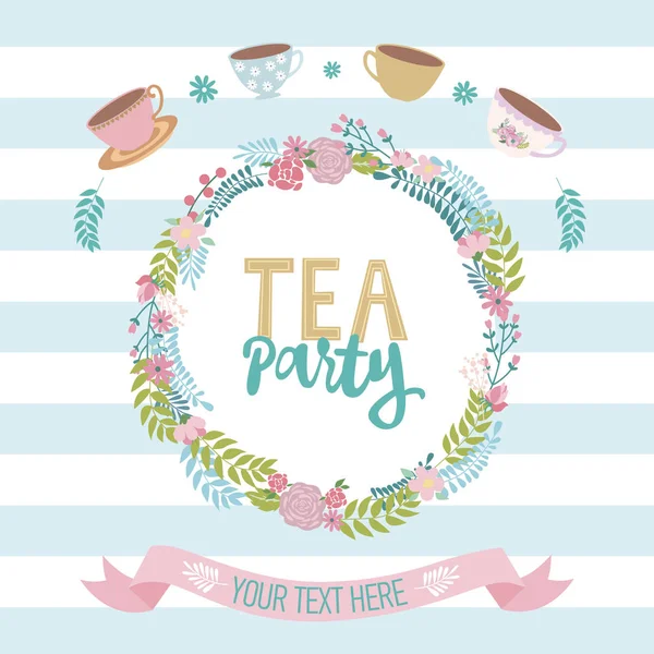 Запрошення на чайну вечірку — стоковий вектор