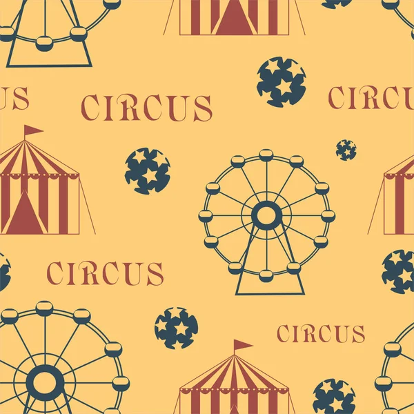 Patrón sin costura con tema de circo — Vector de stock