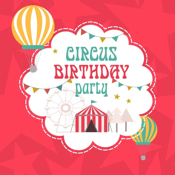 Bonne invitation d'anniversaire pour la fête de cirque — Image vectorielle