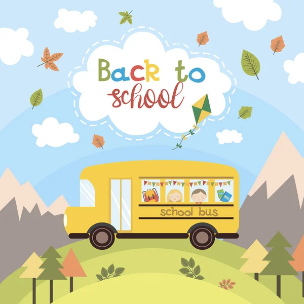 Okul malzemeleri ve öğrenciler okul poster geri