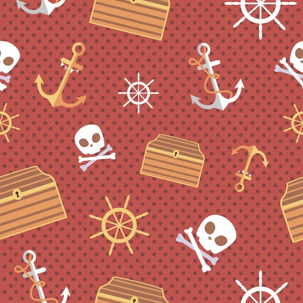 海賊のシームレスなパターン — ストックベクタ