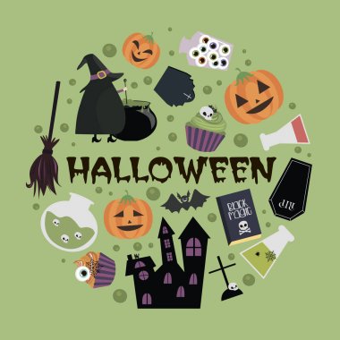 Happy Halloween party invitation clipart