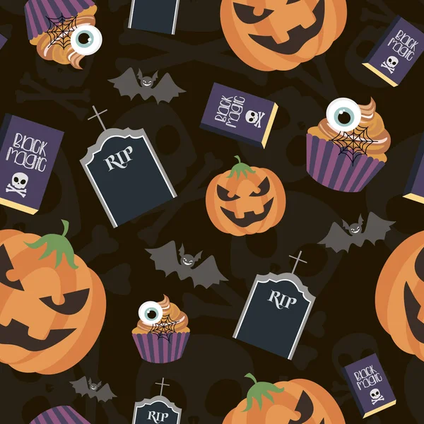 Halloween party seamless pattern — Stock Vector