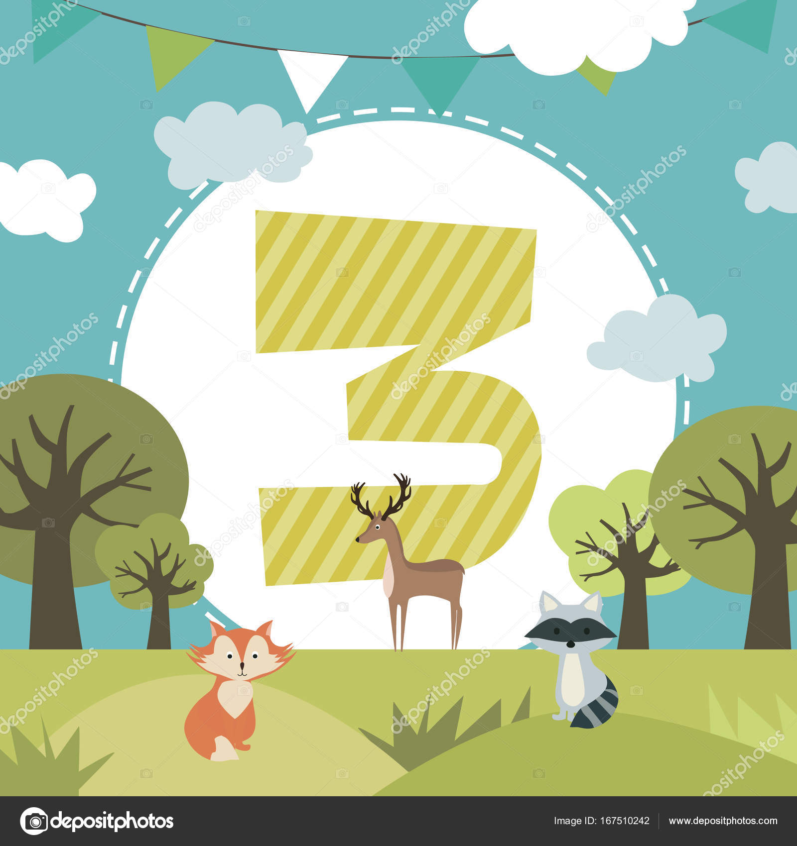 Happy Birthday Card With Forest Animals And Number Age Stock Vector Royalty Free Vector Image By C Vissay Happy Birthday Card With Forest Animals And Number Age Stock Vector Royalty Free Vector Image By C Vissay