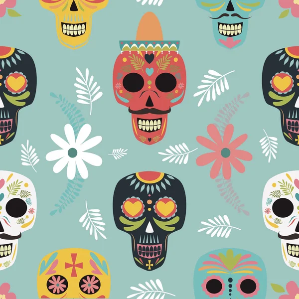 Meksika şeker kafatası, ölü seamless modeli gün