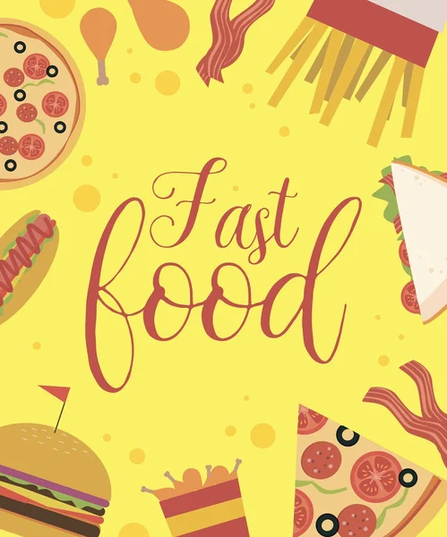 Affiche Fast Food — Image vectorielle
