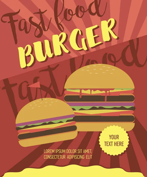 Affiche Fast Food — Image vectorielle