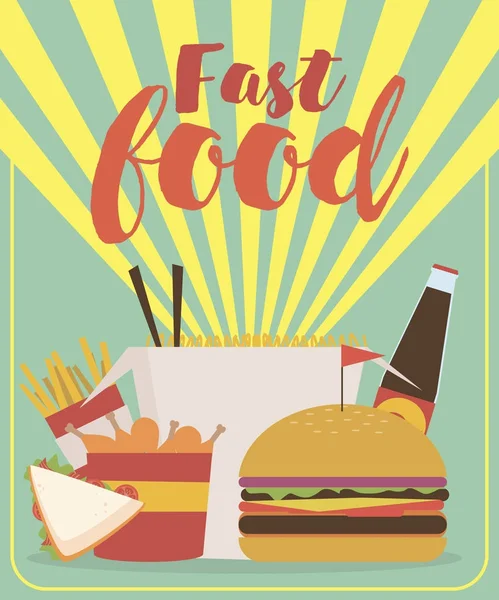 Cartel de comida rápida — Vector de stock