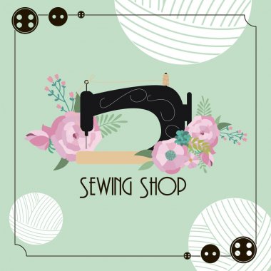 Dikiş illüstrasyon. Vintage tarzı. Retro kroki arka plan