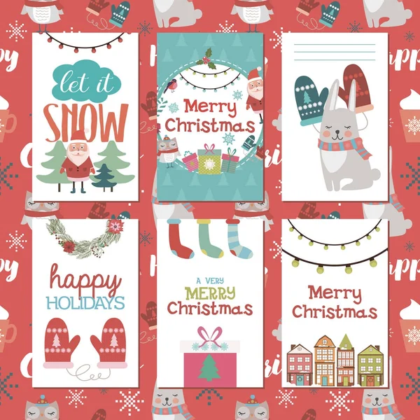 Set of christmas planner and stickers — Stock Vector