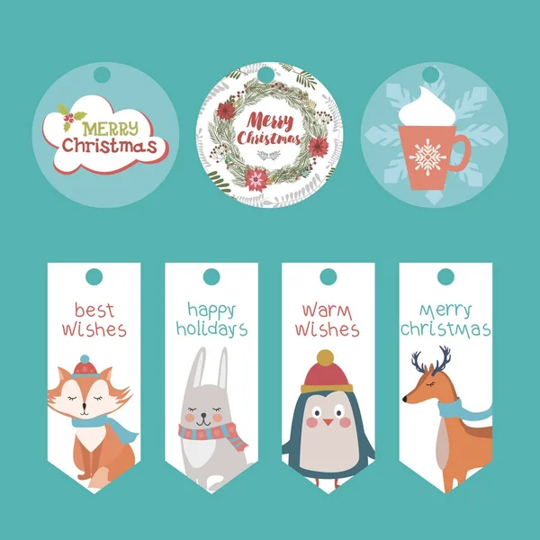 Conjunto de planificador de Navidad y pegatinas — Archivo Imágenes Vectoriales