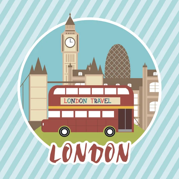 Londra şehir kümesi öğeleri ve yerler — Stok Vektör