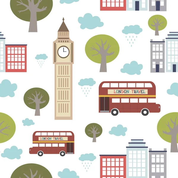 London landmarks seamless pattern