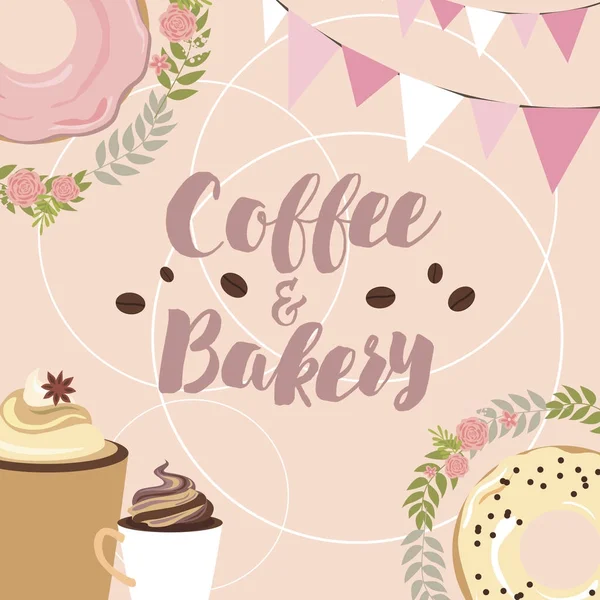 Posters with coffee backgrounds — Stock Vector