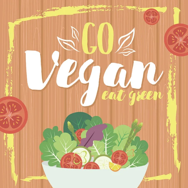 Comer Afiche de motivación correcta. Comida saludable. Comida vegana — Vector de stock