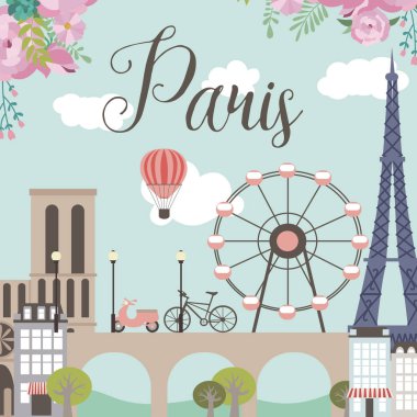 Paris Vintage kartı Simgesel Yapı ile