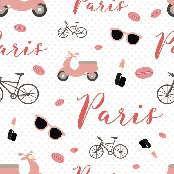 Seamless pattern with Paris landmarks