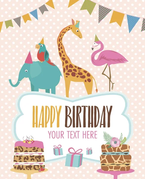 Happy Birthday invitation card for safari africa party