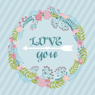 Romantik kart için kaydetmek Tarih, düğün davetiyesi, kartı ve Sevgililer günü tebrik kartı seviyorum. Vektör çizim