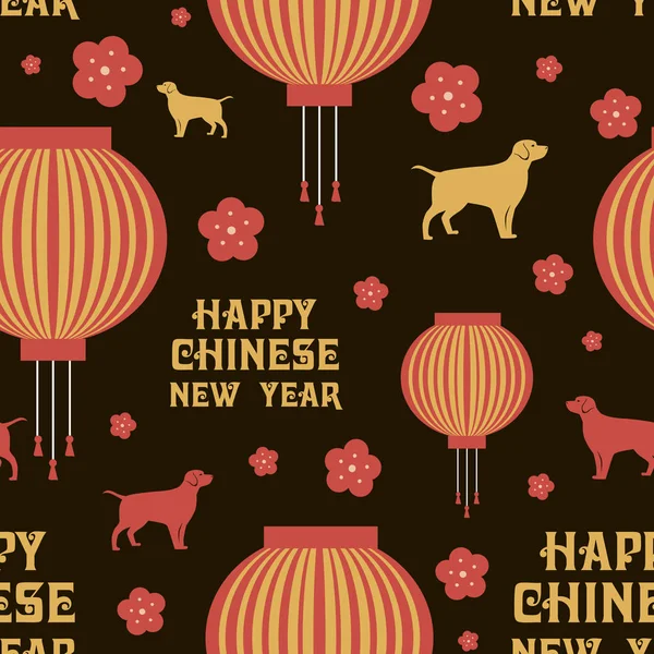 Nahtloses Muster Chinesischen Stil Für Das Chinesische Neujahr Vektorillustration — Stockvektor