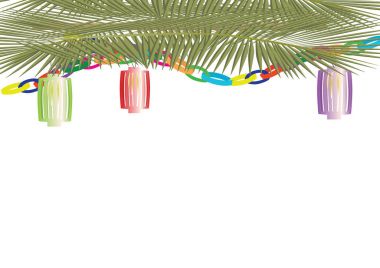 Sukkot - one of the Jewish new year holiday banner clipart