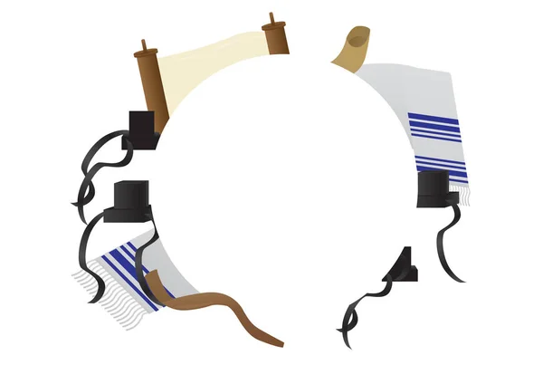 Рош а-Шана, Йом-Кіпур єврейське свято фон — стоковий вектор