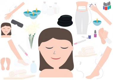 Spa ve güzellik simgesi öğeleri