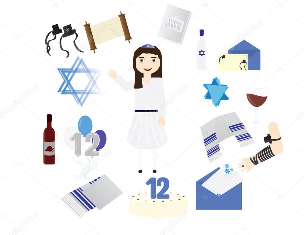 Reform Jewish girl with traditional Bat mitzvah elements