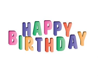 İyi ki doğdun tebrik beyaz arka plan üzerinde