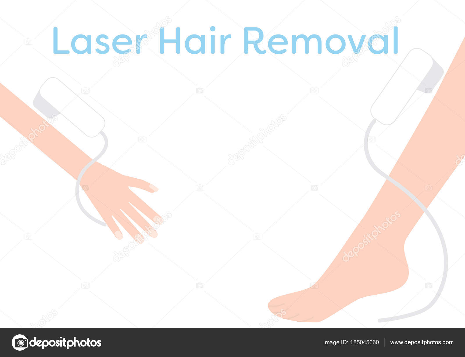 Laser Hair Removal Cosmetic Treatment Arm And Leg Stock Vector