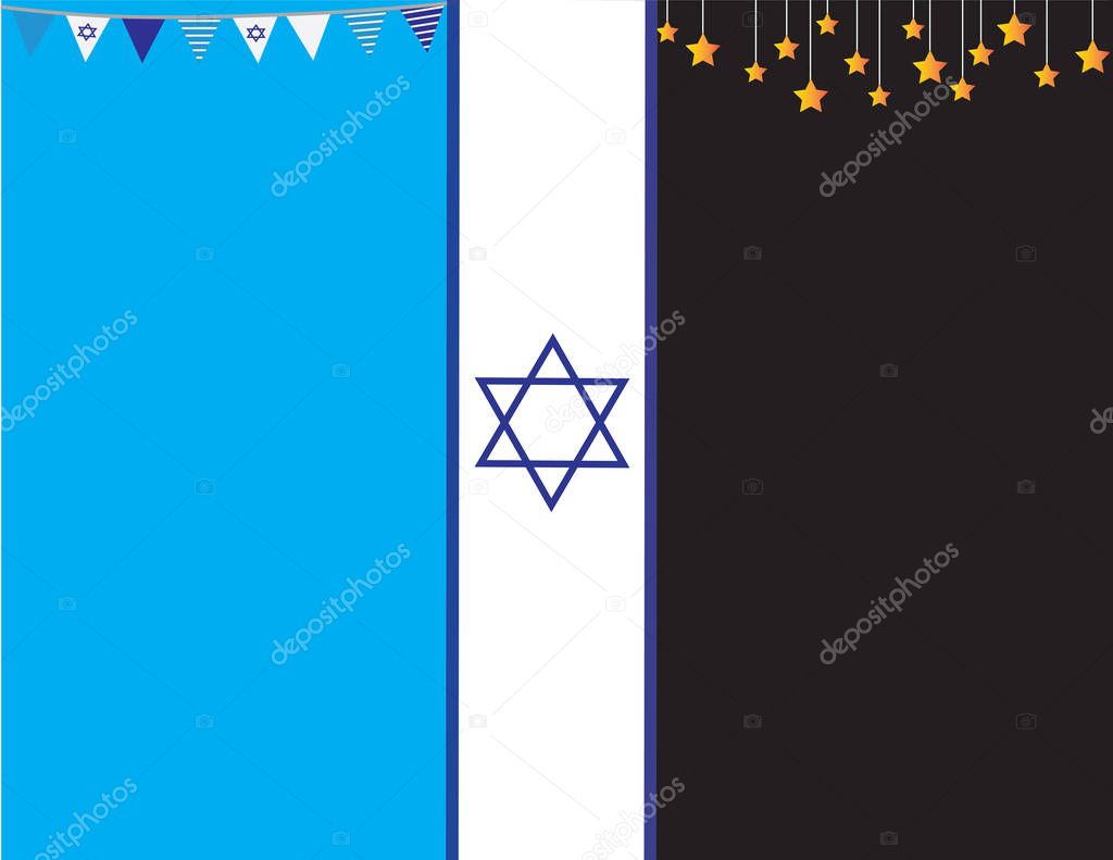 Israel memorial day and independence day banner. Sadness to happiness