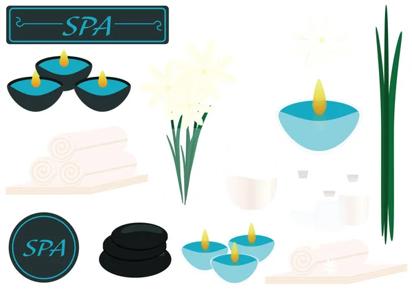 Spa y símbolos de estilo de vida — Vector de stock