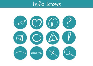 Hand drawn Business info icon in circle set  clipart