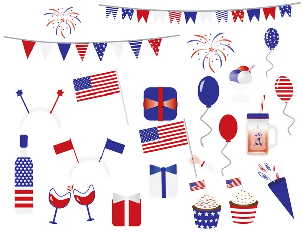 4th of July vector cliparts icon — Stock Vector