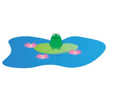 Vektör kurbağa karikatür konservesi üzerinde oturan terk 