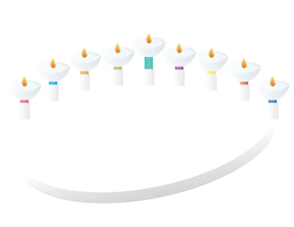 Hanukka fondo de vacaciones judías con menora y velas — Vector de stock