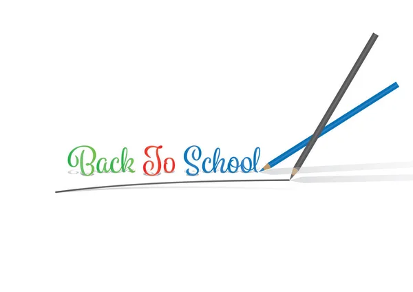 Colored Pencils writing BACK TO SCHOOL — Stock Vector