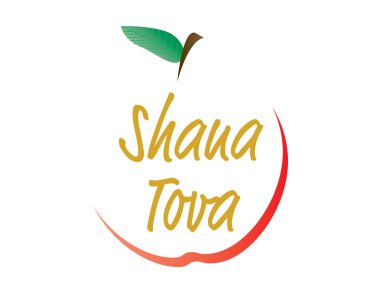 Elma şekil Shana Tova tebrik kartı