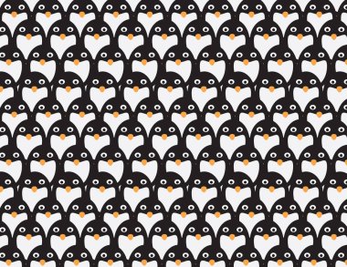 Penguenler grup vektör desen arka plan
