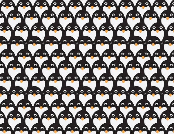 Penguins group vector pattern background — Stock Vector