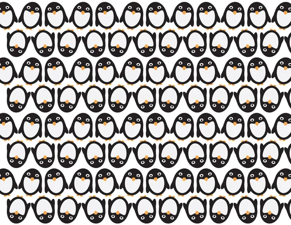 Penguins lines vector pattern background — Stock Vector