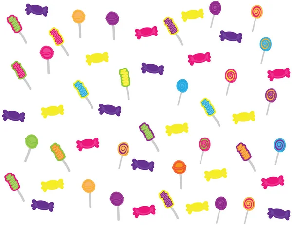 Hand drawn candies and sweets pattern — Stock Vector