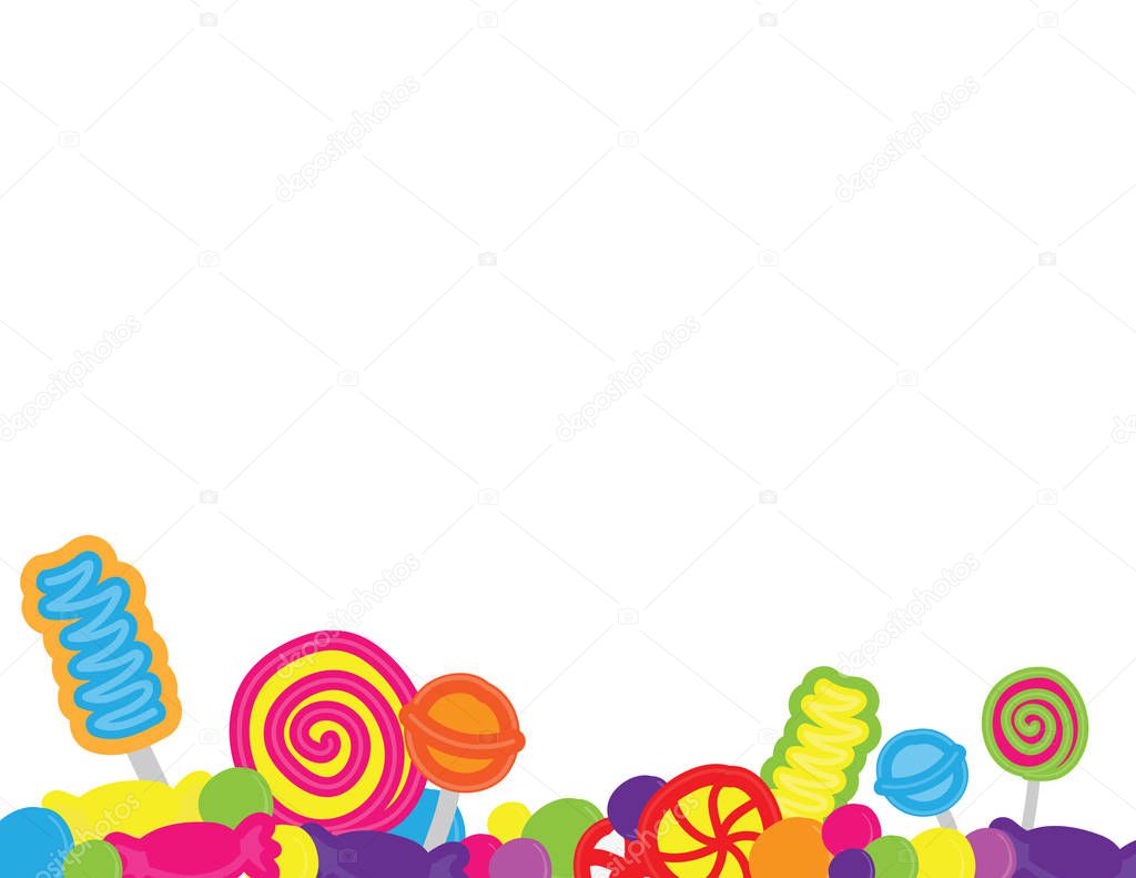 Hand drawn candies and sweets background