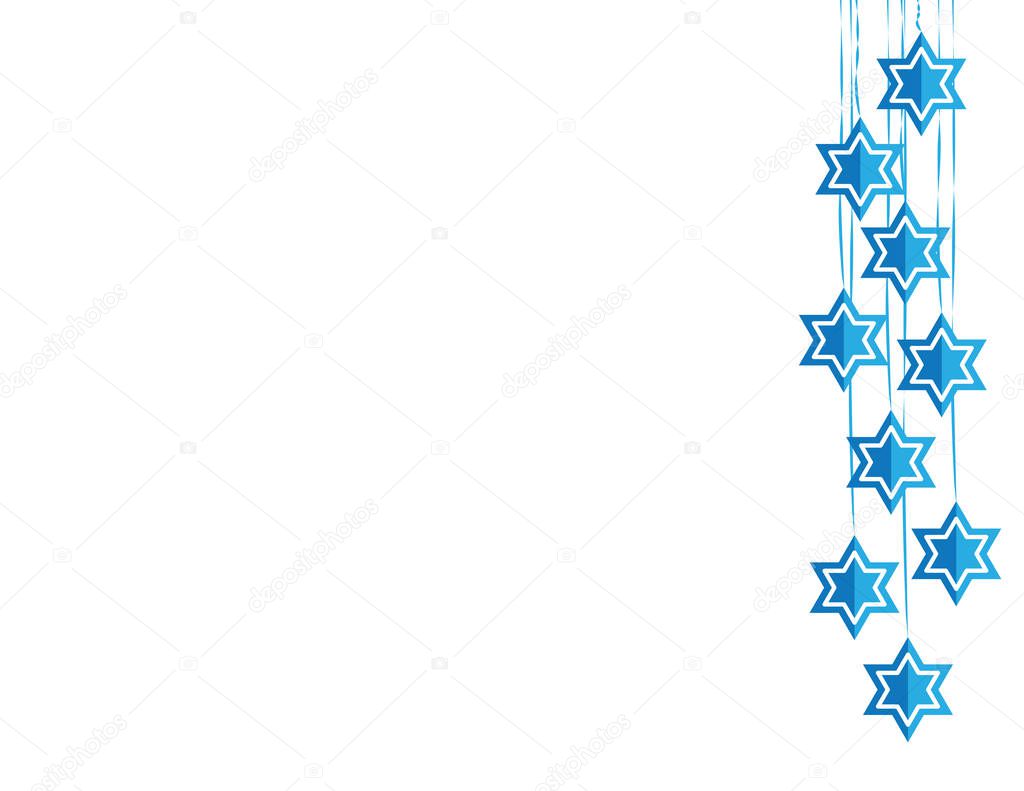 Jewish Hanging Star of David Blue White Decoration 