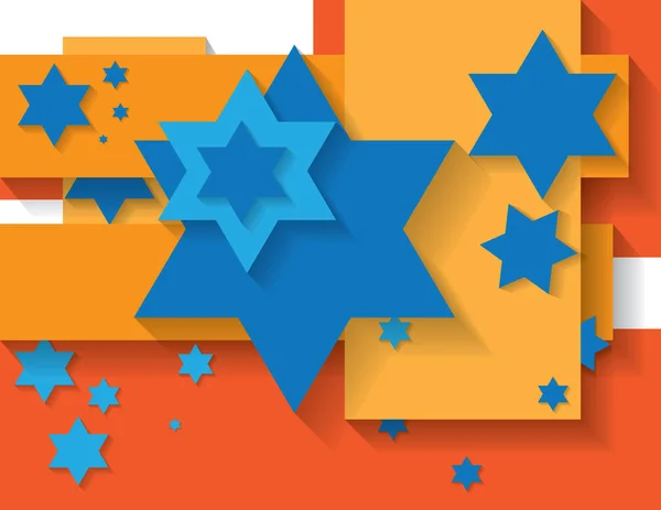 Abstract Blue Orange White Star of David Background — Stock Vector