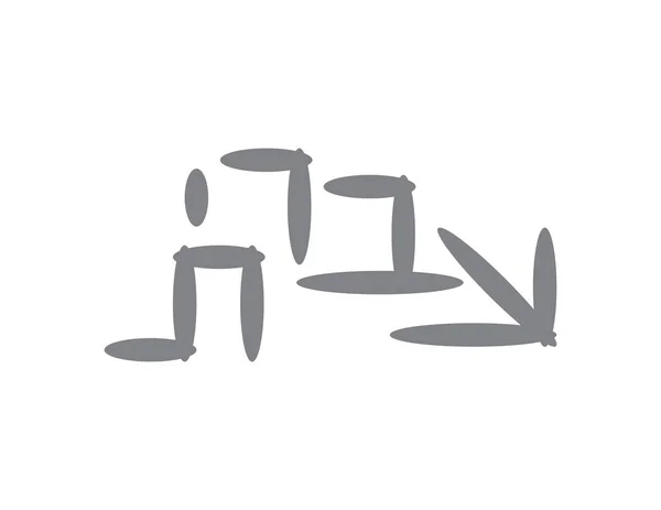 Parola ebraica grigia "HEBREW" su sfondo bianco — Vettoriale Stock