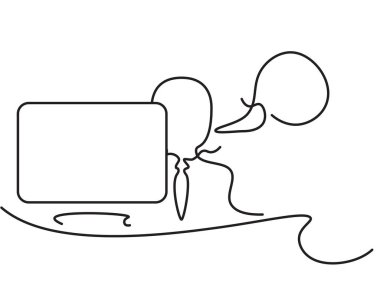 Konuşan Baloncuklu Çizgi Sanatı İşadamı